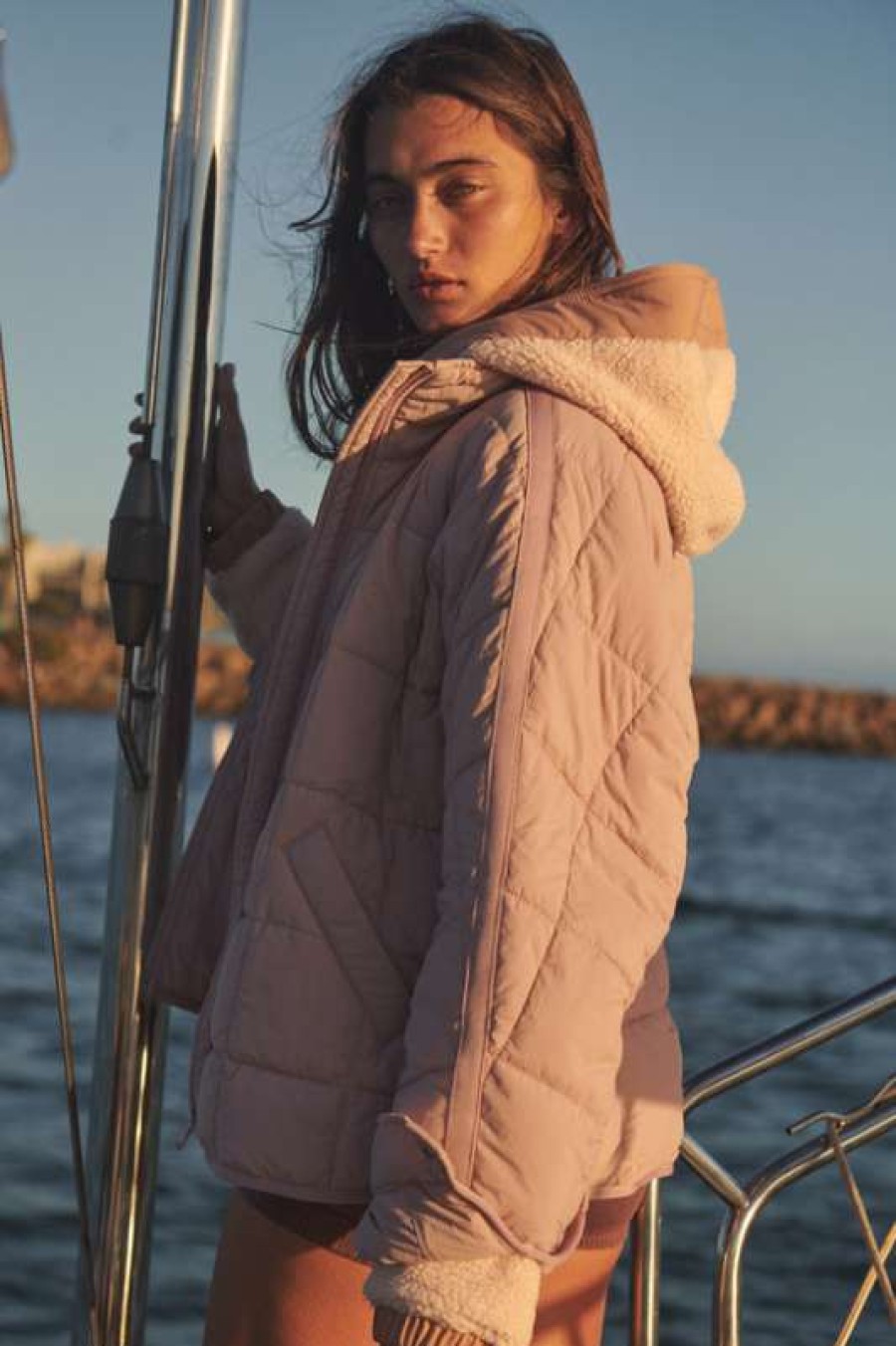 Jackets * | Fine Free People: Pippa Packable Puffer Jacket Mauve Swoon