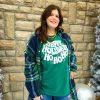 Graphic Tees * | Exceptional Happy Holidays Smiley Tee Green