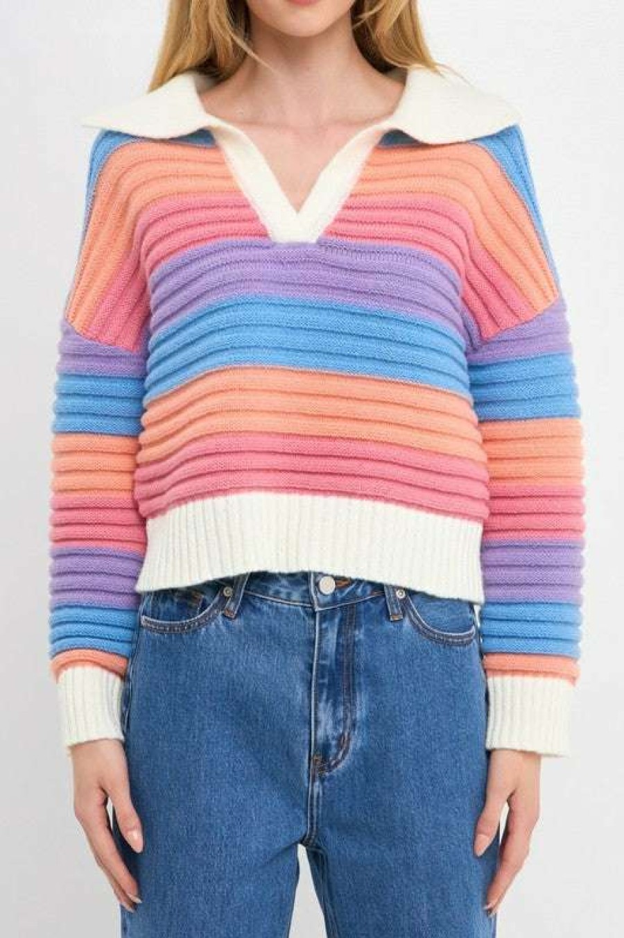 Sweaters * | Particular English Factory: Rainbow Sherbert Top