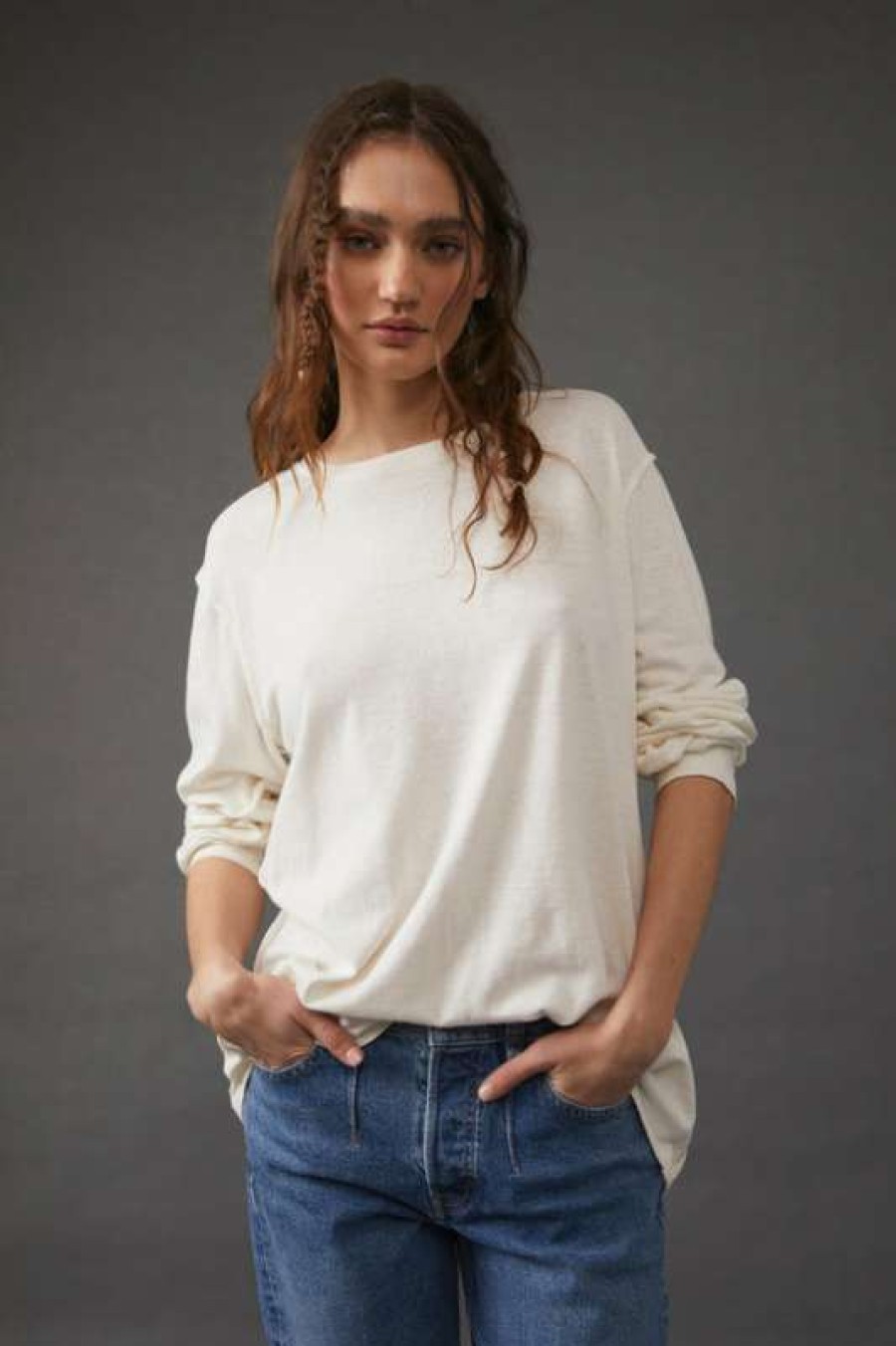 Basics * | Exceptional Free People: Morning Noon And Night Tee Fall Clouds