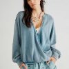 Basics * | Latest Free People: Anyway Tee Deep Teal