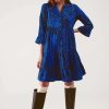 Dresses * | Comely Jungle Fever Dress Blue