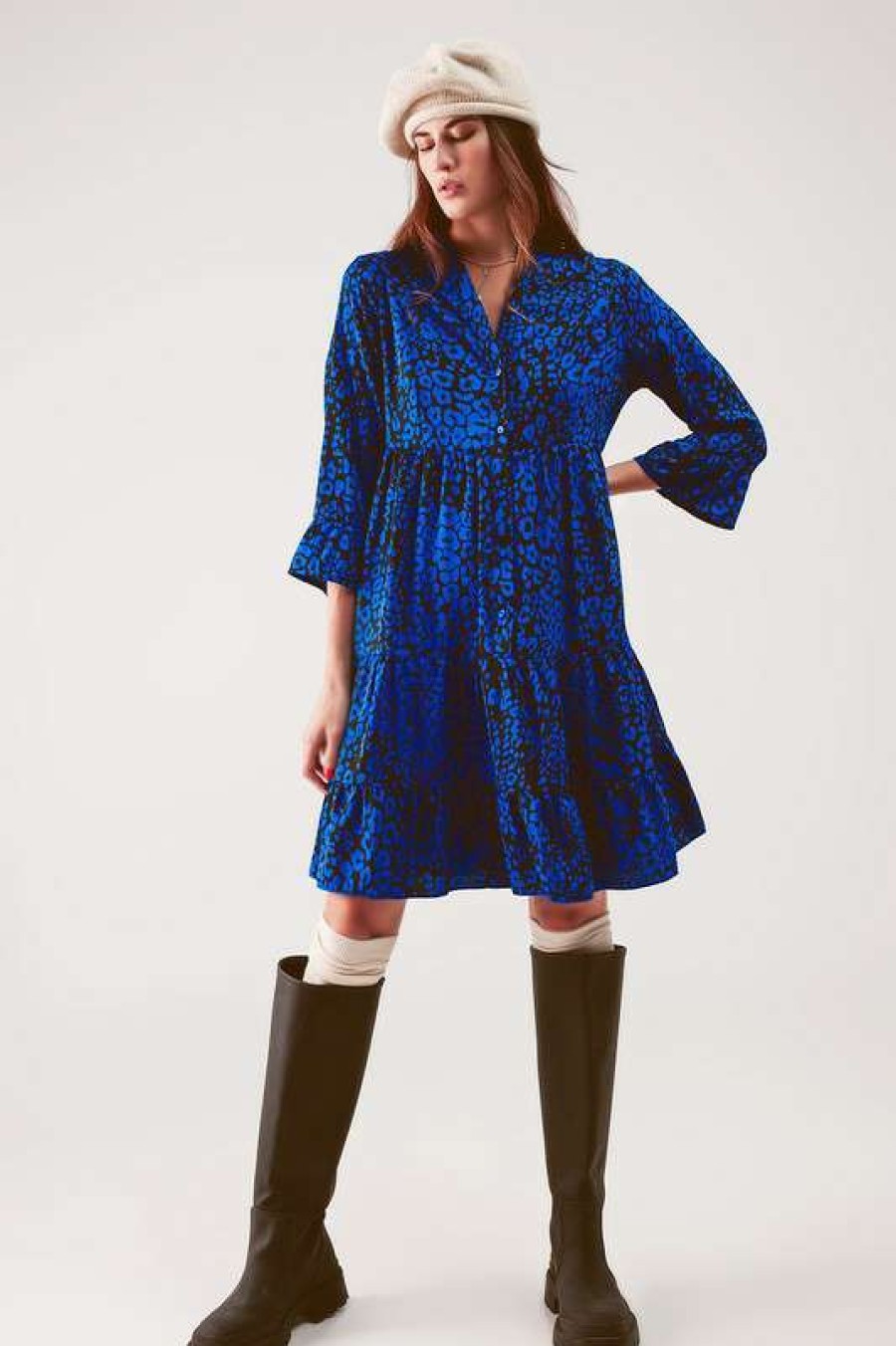 Dresses * | Comely Jungle Fever Dress Blue