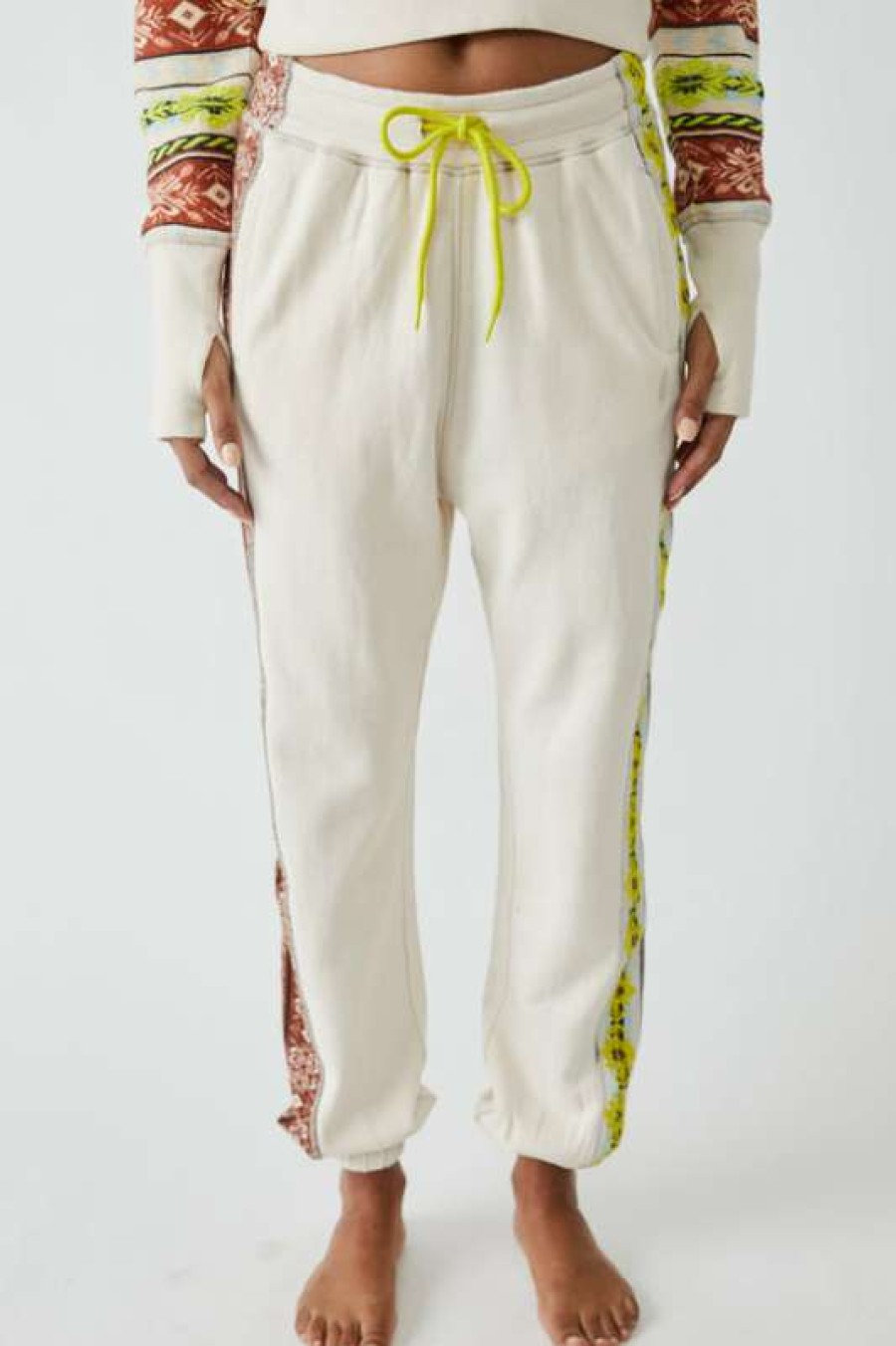 Pants * | Diaphanous Free People: Winter Frost Pant Neon Yellow Combo