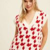 Vests * | Diaphanous Forever Yours Houndsooth Vest Red