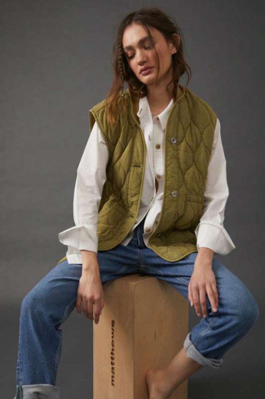 Vests * | Diaphanous Free People: Billy Military Vest Adventurer