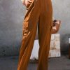 Pants * | Unordinary Mission Silky Cargo Pants Brown