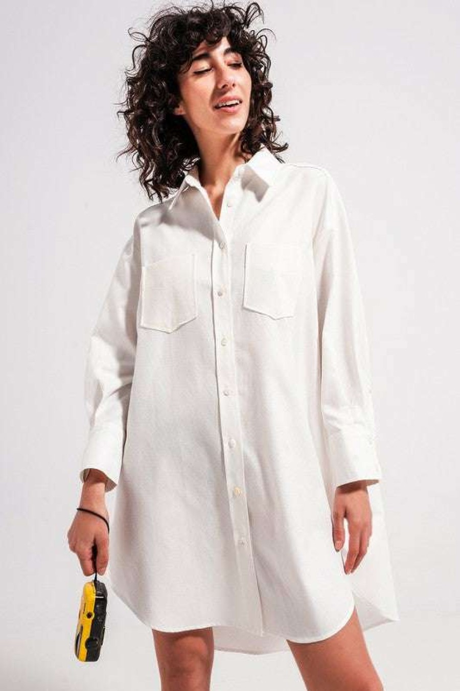 Dresses * | Especial Waldorf Shirt Dress White