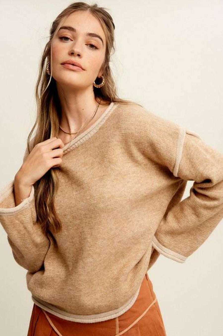 Sweaters * | Comely Good Life Sweater Taupe