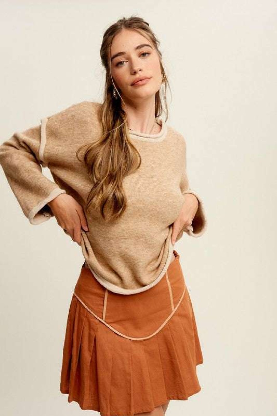 Sweaters * | Comely Good Life Sweater Taupe