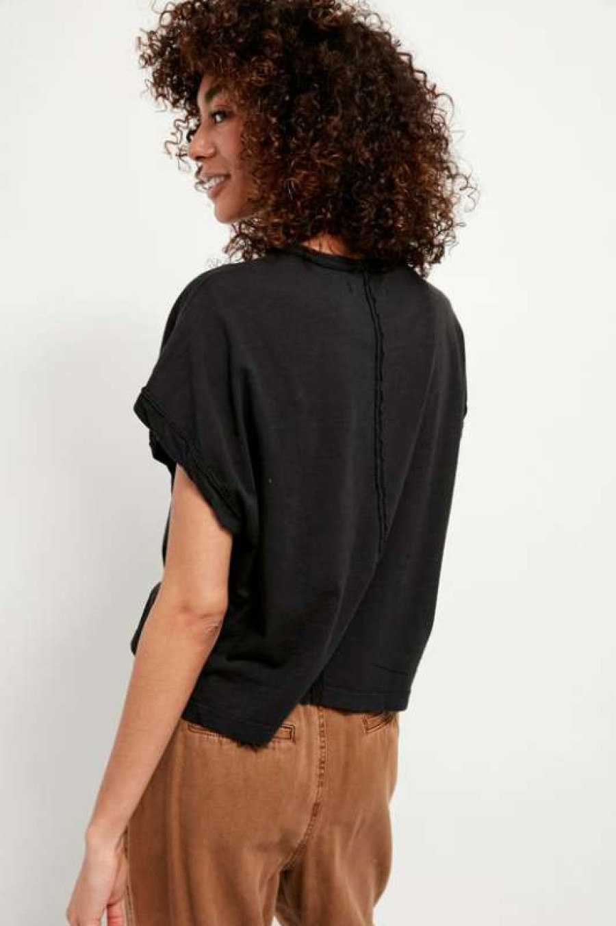 Basics * | Diaphanous Free People: You Rock Tee Black