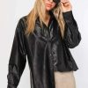 Blouses * | Exceptional Hughes Faux Leather Shirt Black