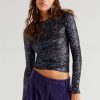 Tops * | Latest Free People: Gold Rush Long Sleeve Black Combo