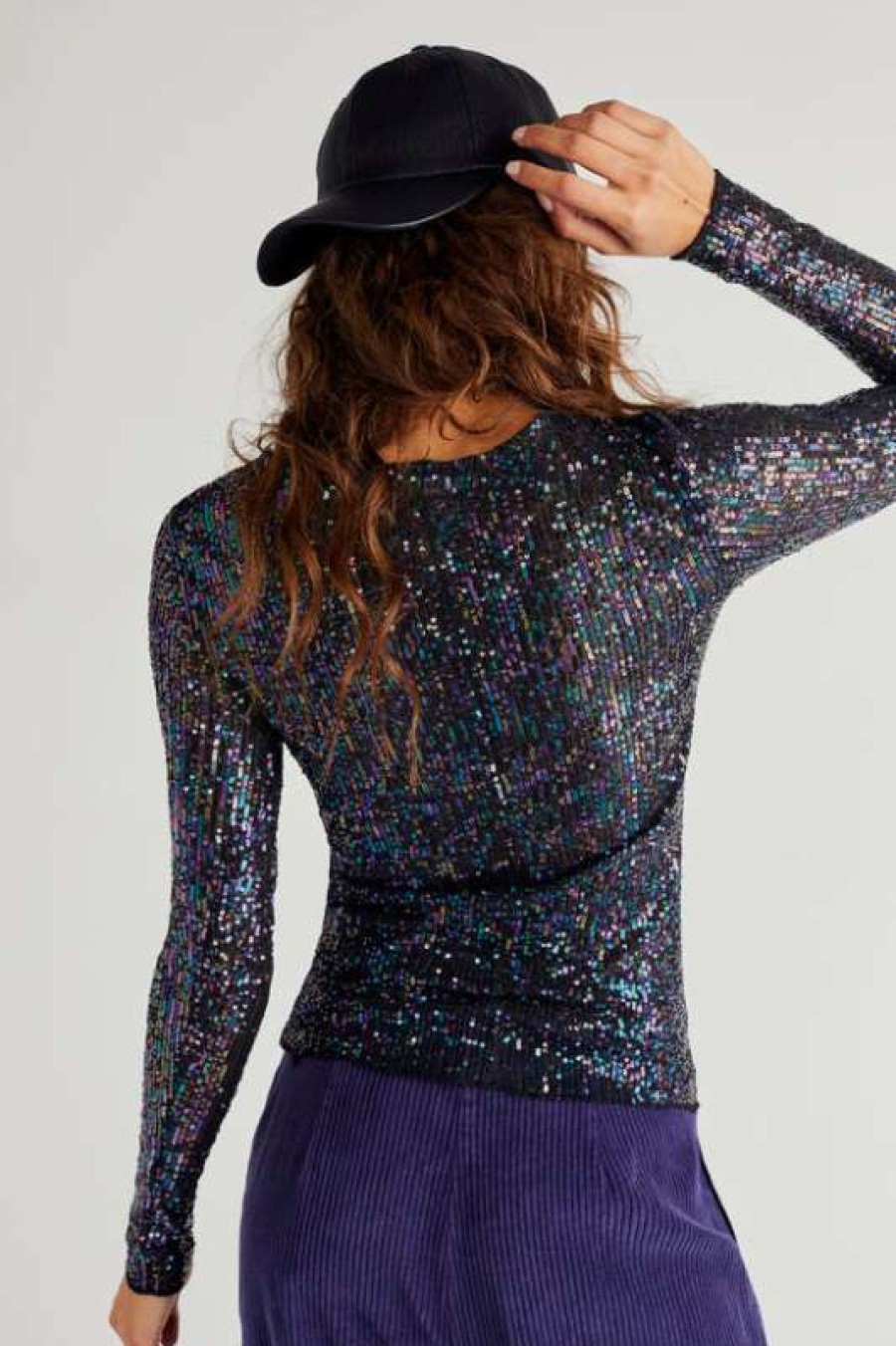 Tops * | Latest Free People: Gold Rush Long Sleeve Black Combo