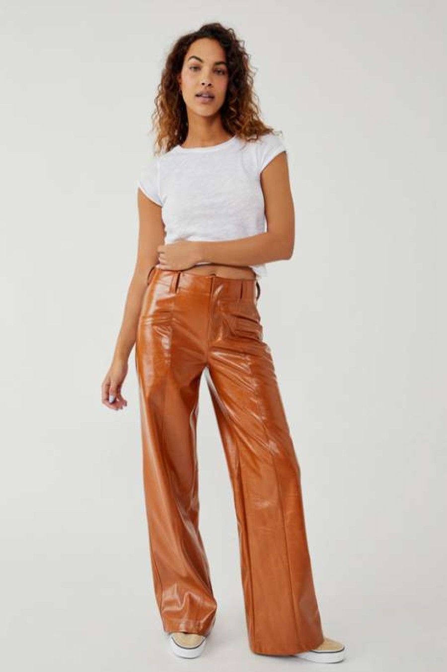 Pants * | Unique Free People: Star Crossed Lovers Straight-Leg Twin Flame