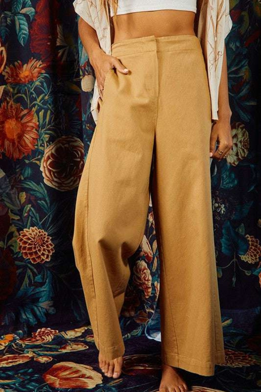 Pants * | Especial Zest For Life Wide Leg Pants Taupe