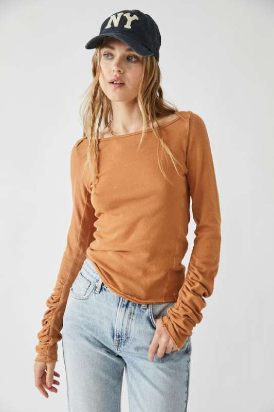 Basics * | Comely Free People: Lizzy Long Sleeve Golden Nugget