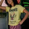 Tops * | Beautiful Daydreamer: The Ramones Bowery & Bleeker Reverse Girlfriend Tee Sunwashed Citron