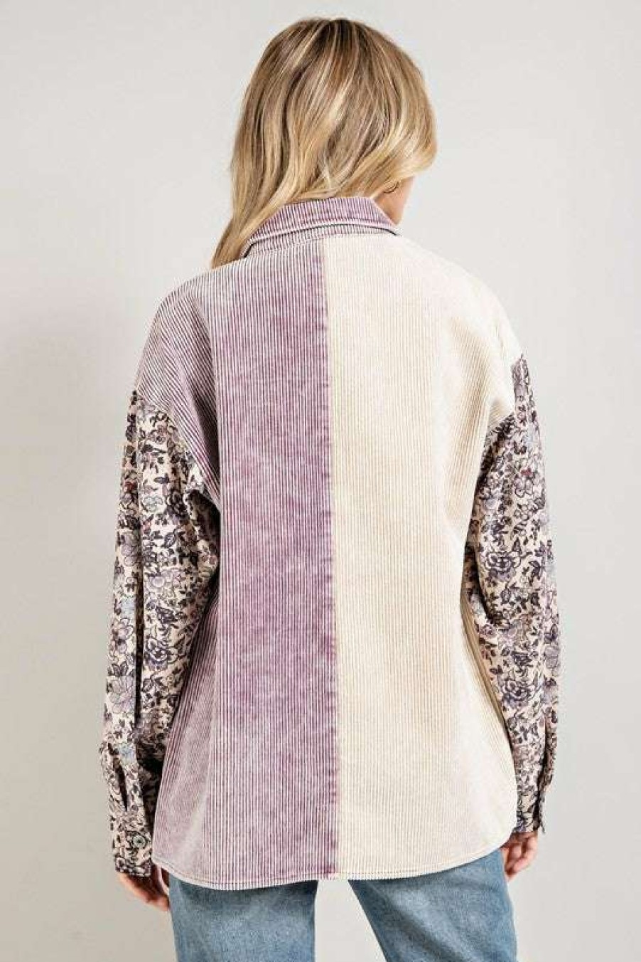 Jackets * | Diaphanous Wisteria Whispers Corded Shirt Jacket