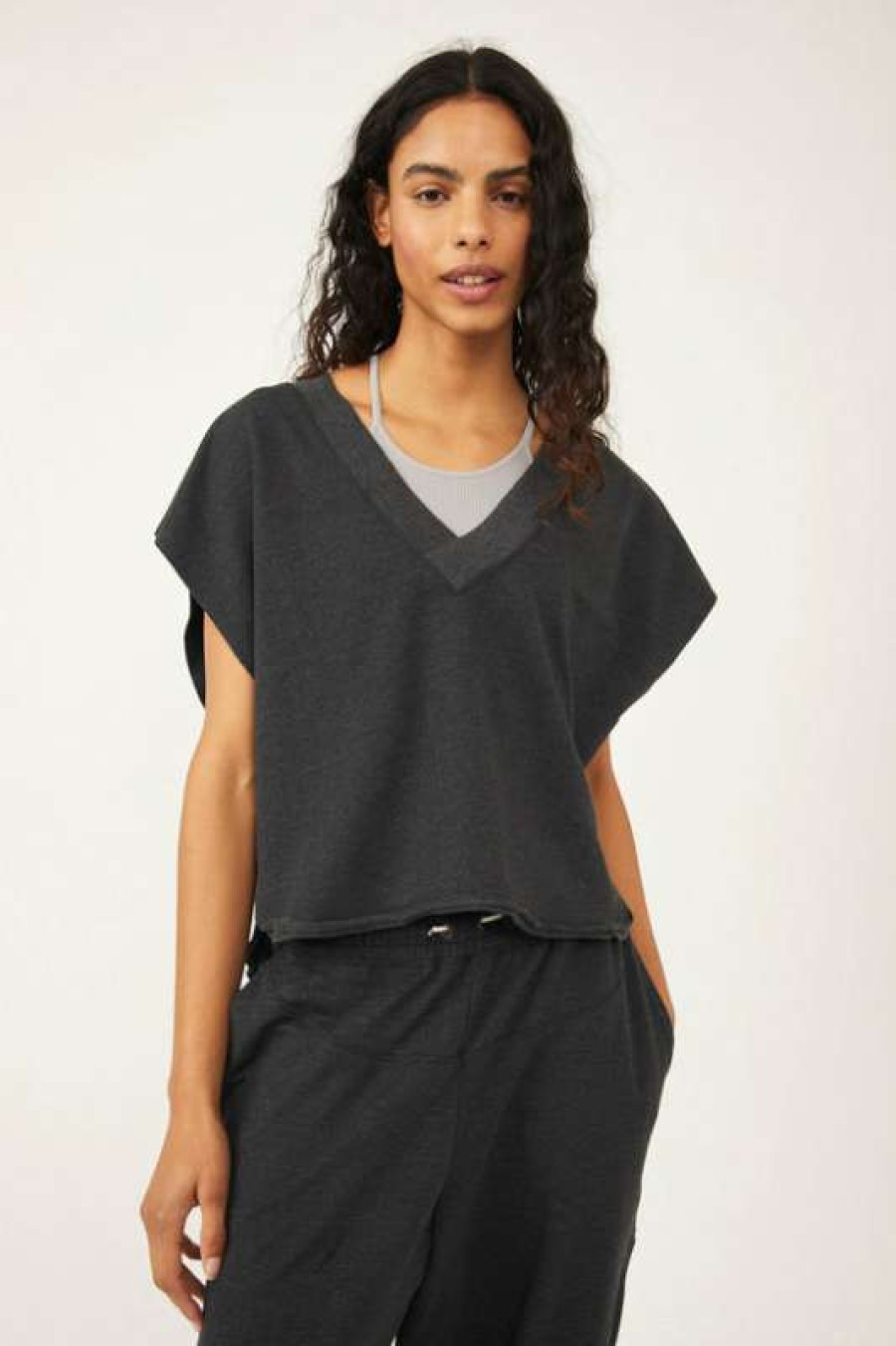 Basics * | Particular Free People: Nothing But Sweats Reversible Charcoal Heather