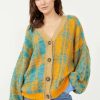 Cardigans * | Beautiful Free People: Sepia Cardi Marigold Sky Combo