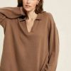 Sweaters * | Beautiful Tommy Polo Sweater Mocha