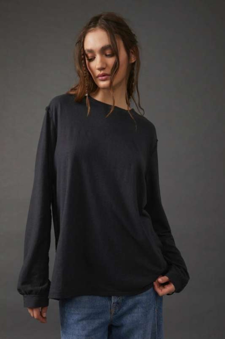 Basics * | Comely Free People: Morning Noon And Night Tee Ebony