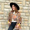 Blouses * | Beautiful Hayride Plaid Top Camel