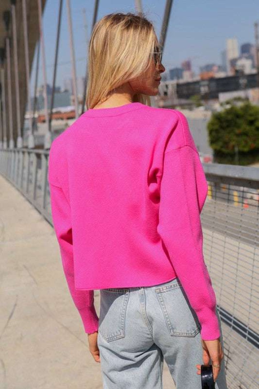 Sweaters * | Exquisite Hollywood Sweater Fuchsia