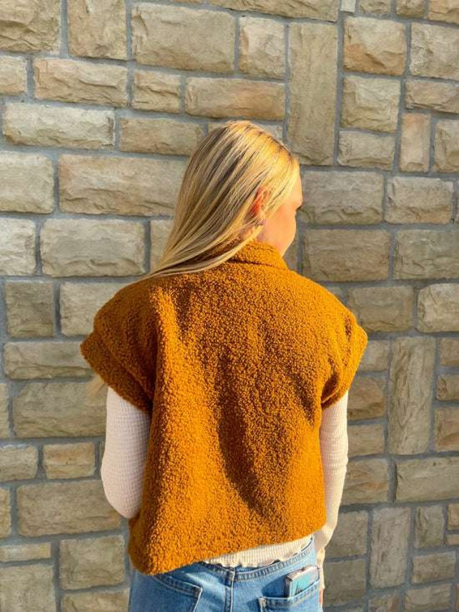 Vests * | Authentic Velma Fur Vest Rust