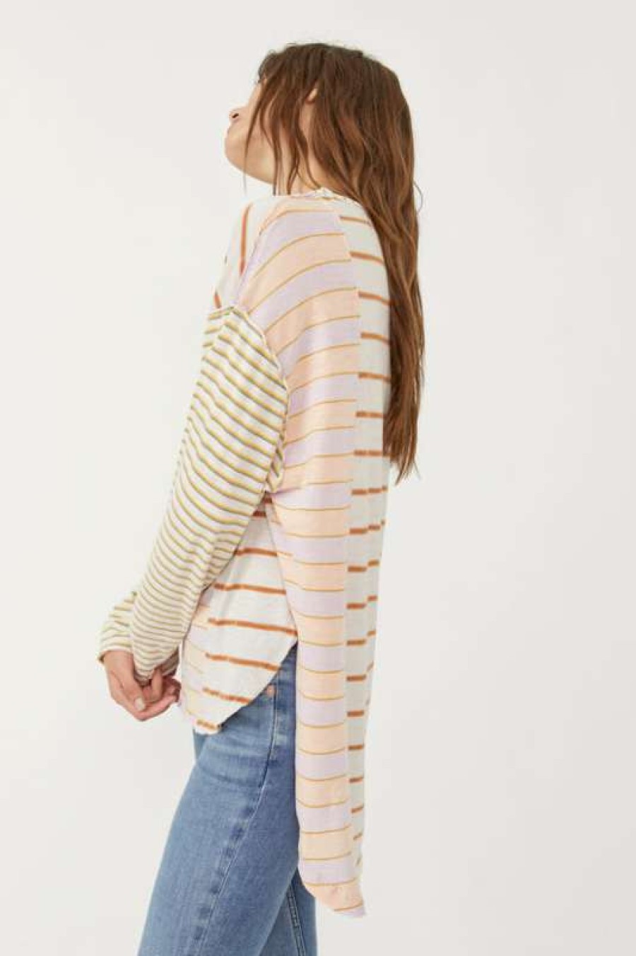 Tops * | Exquisite Free People: Stripey Prep Top Pastel Combo