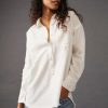 Blouses * | Hottest Free People: Smock Oxford Shirt White Combo