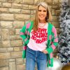 Graphic Tees * | Exquisite Happy Holidays Smiley Tee Pink