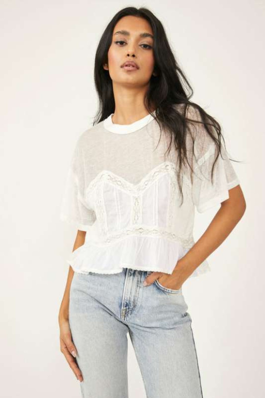 Blouses * | Fair Free People: Fall In Love Tee Ivory