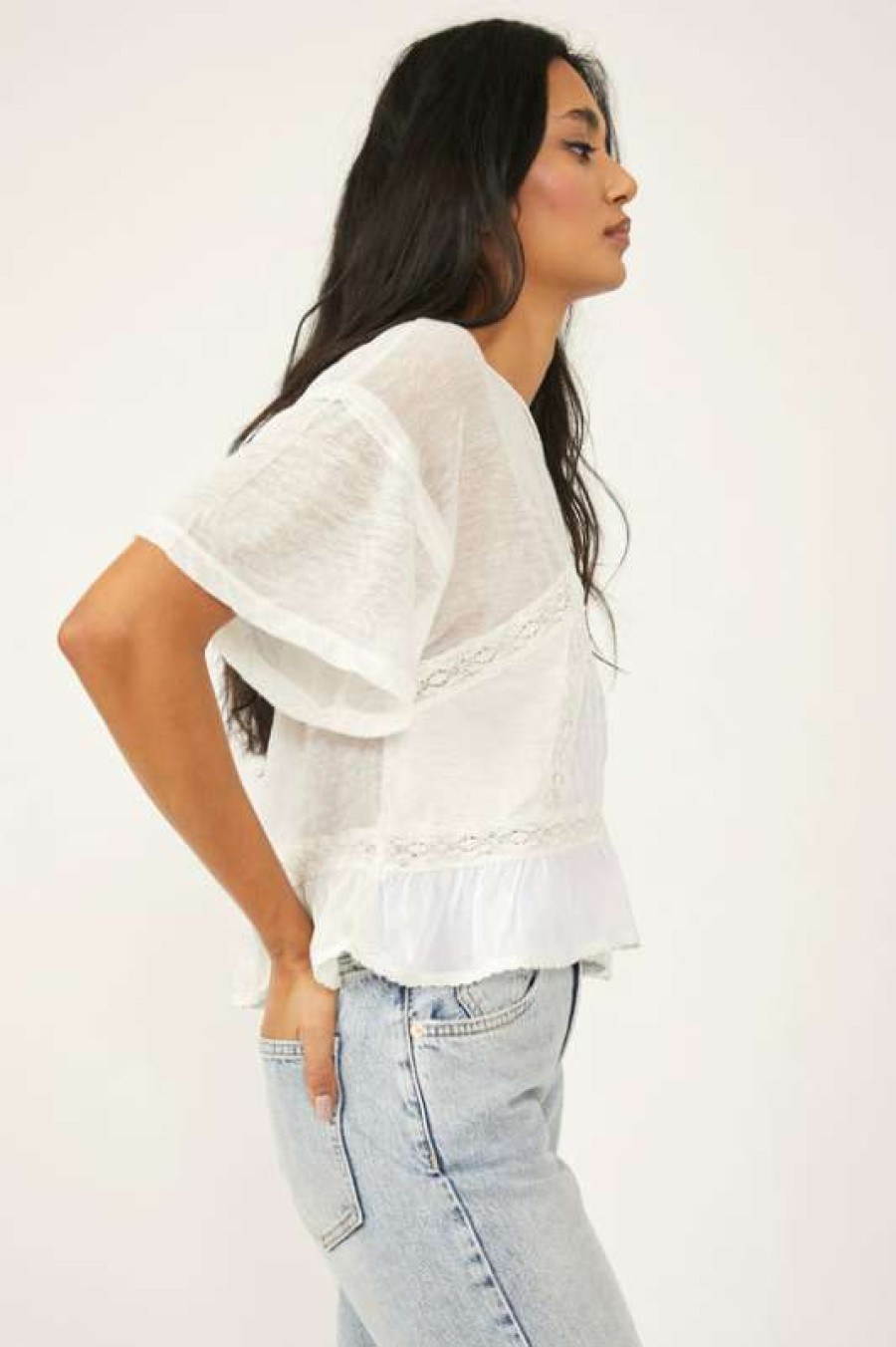 Blouses * | Fair Free People: Fall In Love Tee Ivory