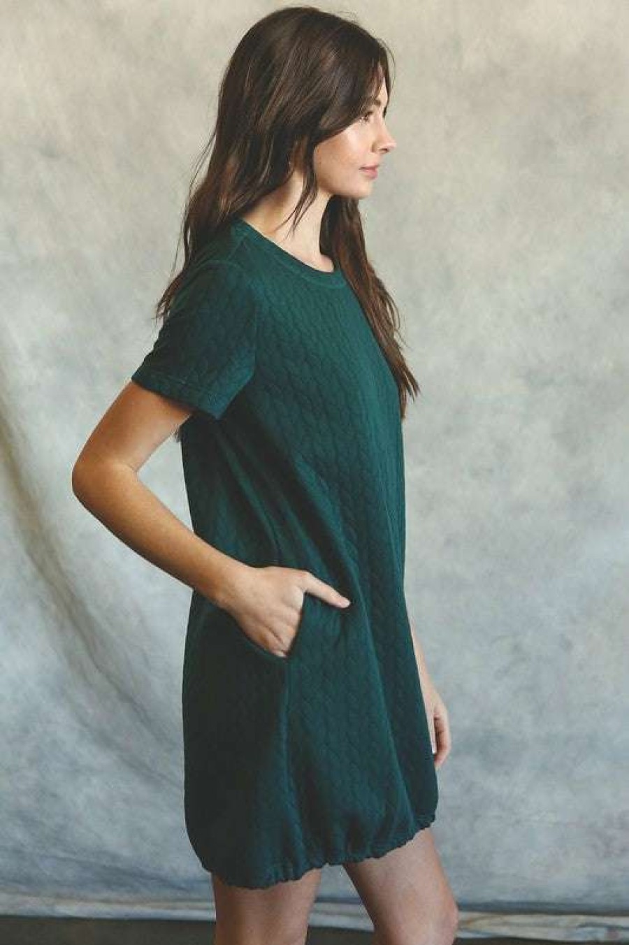 Dresses * | Unique Easy Come Easy Go Cable Dress Hunter Green