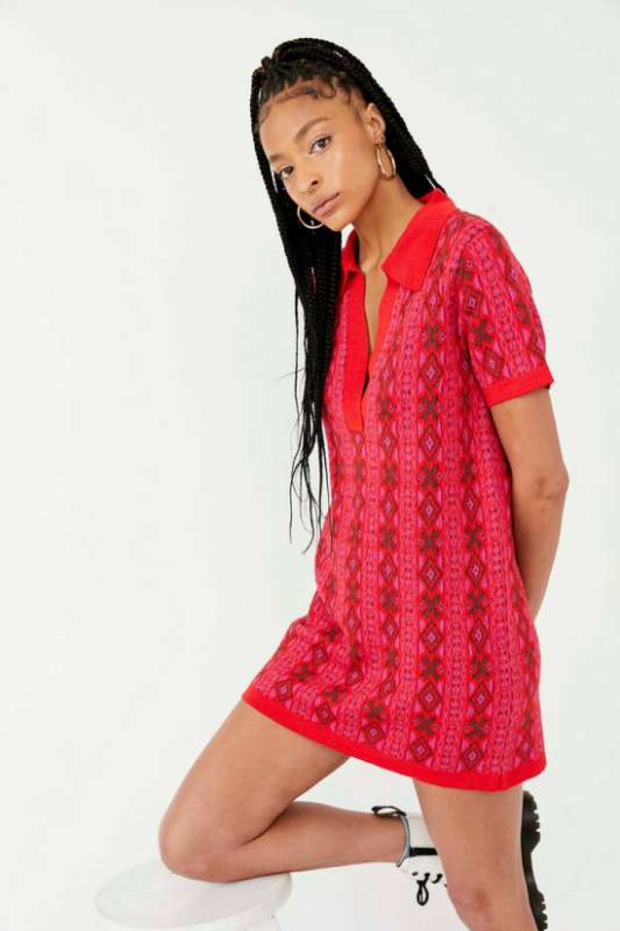 Dresses * | Authentic Free People: Kitt Mini Dress Berry Combo