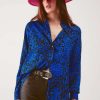 Blouses * | Fine Jungle Nights Top Blue