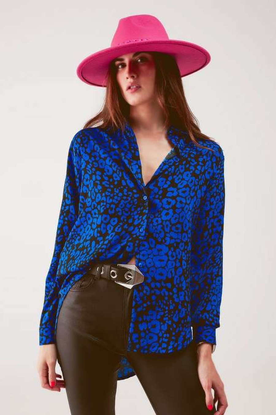 Blouses * | Fine Jungle Nights Top Blue