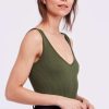 Crop * | Beautiful Free People: Solid Rib Brami Army