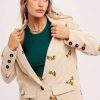 Jackets * | Diaphanous Wildflower Corded Blazer Natural