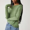 Basics * | Exquisite Free People: Kimmi Long Sleeve Green Bee