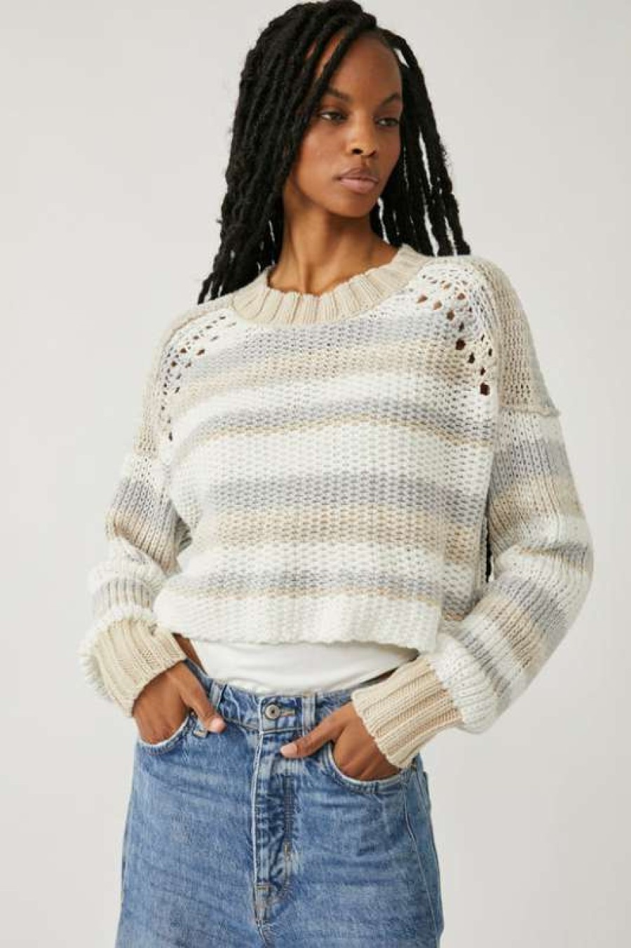 Sweaters * | Unique Free People: Devon Sweater Gravity Sweater