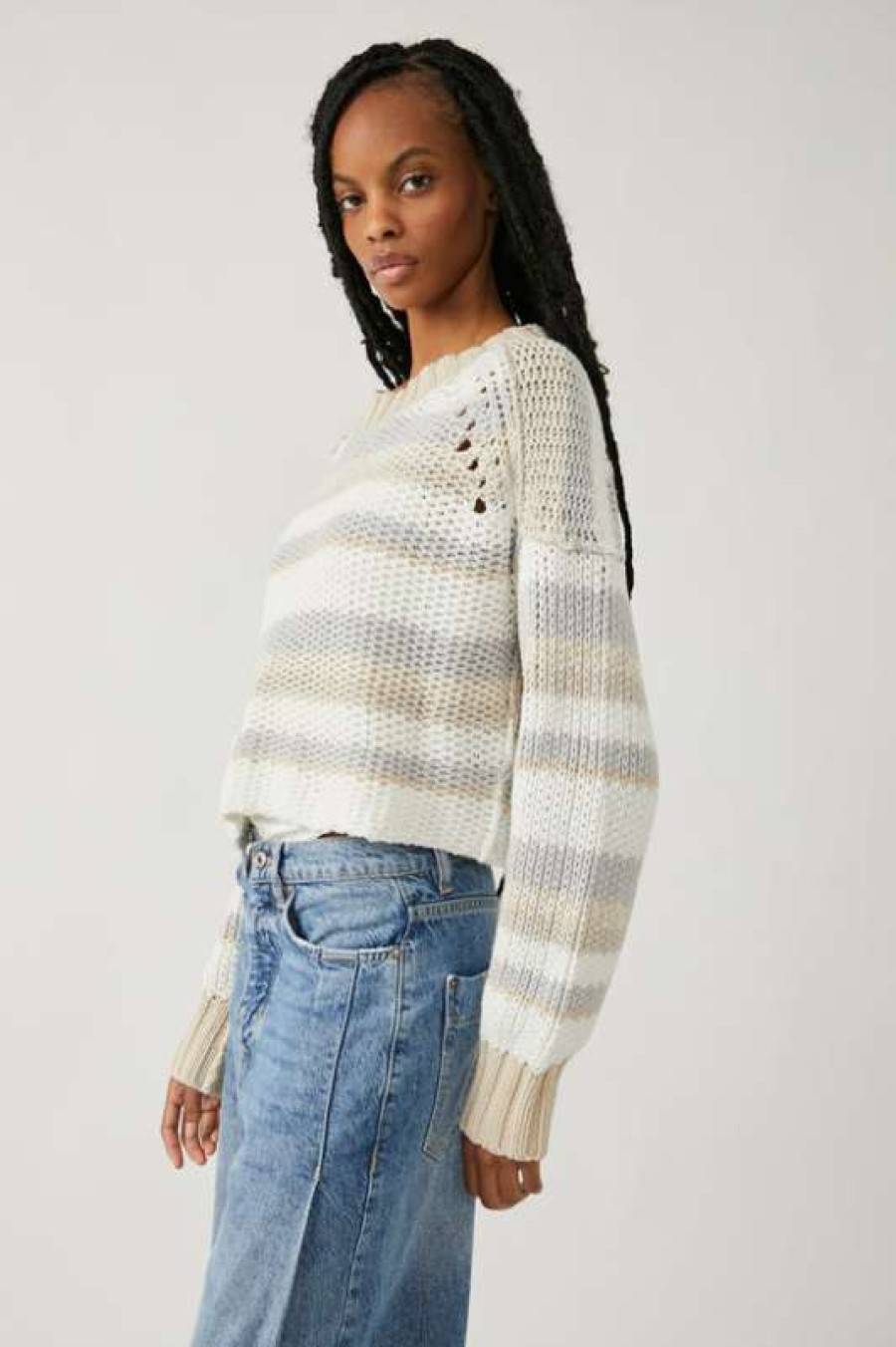 Sweaters * | Unique Free People: Devon Sweater Gravity Sweater