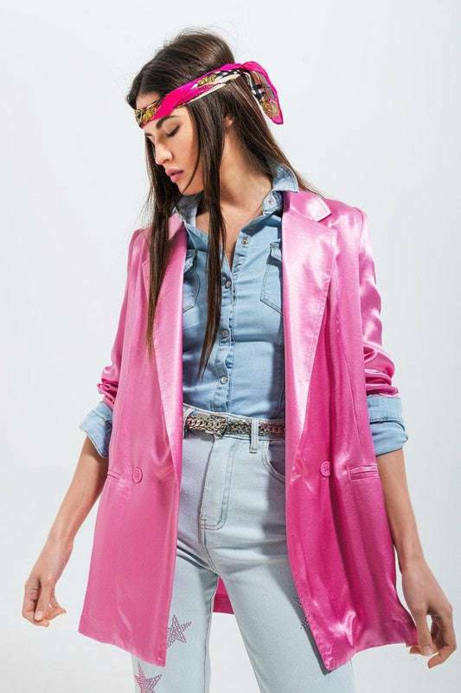 Jackets * | Beautiful I Want Candy Blazer Bubblegum Pink