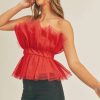 Crop * | Fair Dickson Tulle Top Red