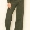 Pants * | Unique Chic Side Wide Leg Pants Hunter Green