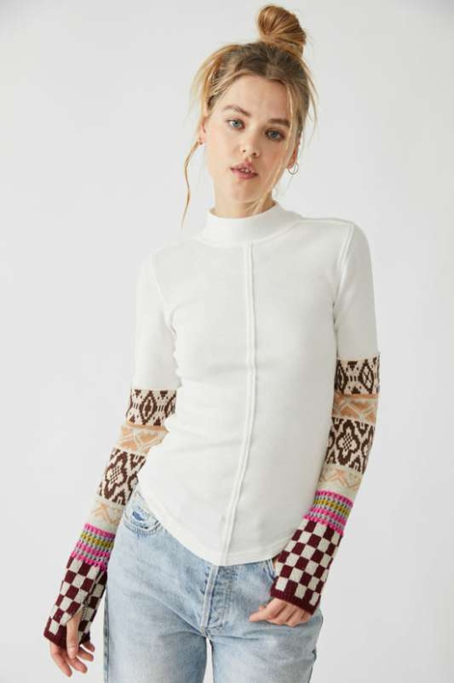 Tops * | Authentic Free People: Gorgeous Thermal Cuff Ivory