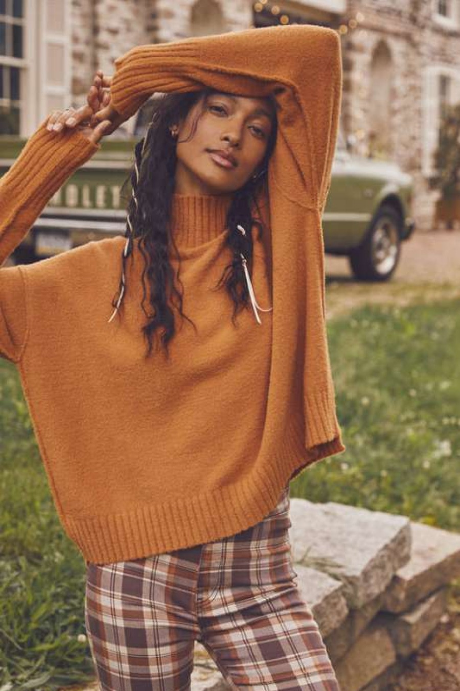 Sweaters * | Hottest Free People: Vancouver Turtleneck Pumpkin Pie