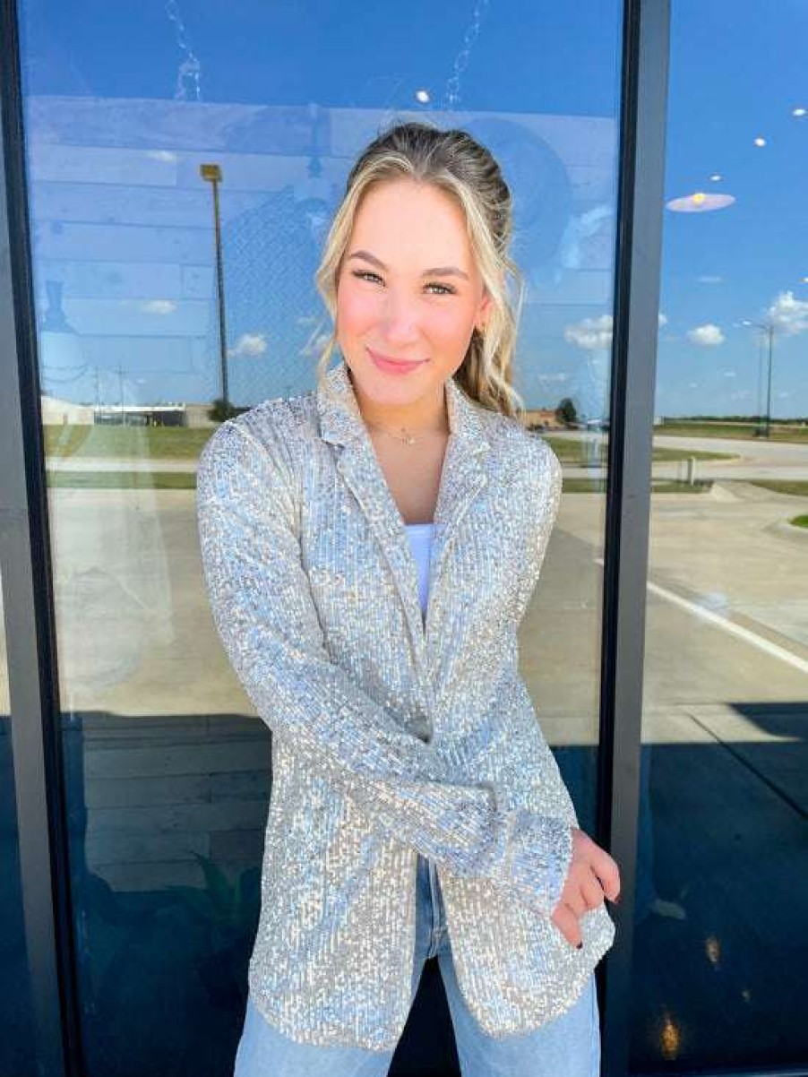 Jackets * | Exquisite Girls Best Friend Sequin Blazer